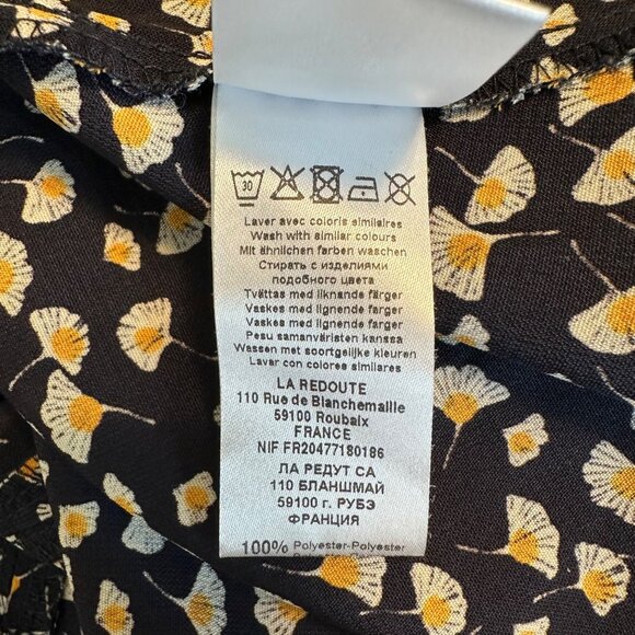 RR Womens Black Floral Wrap Front Zipper Midi A-Line Skirt Size 4 - Picture 8 of 11